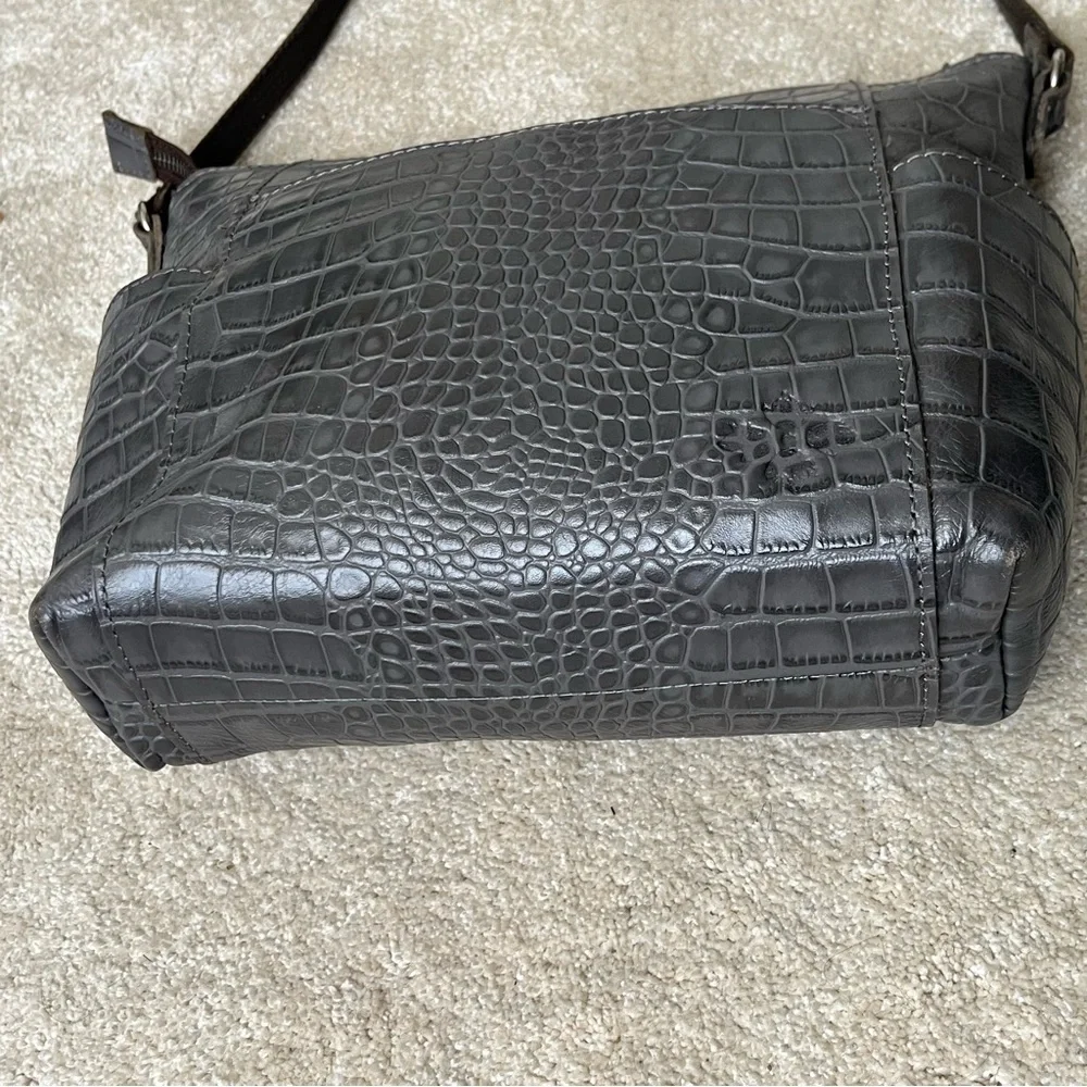 Patricia Nash Gray Crocodile-Embossed Shoulder Bag - Picture 11 of 16